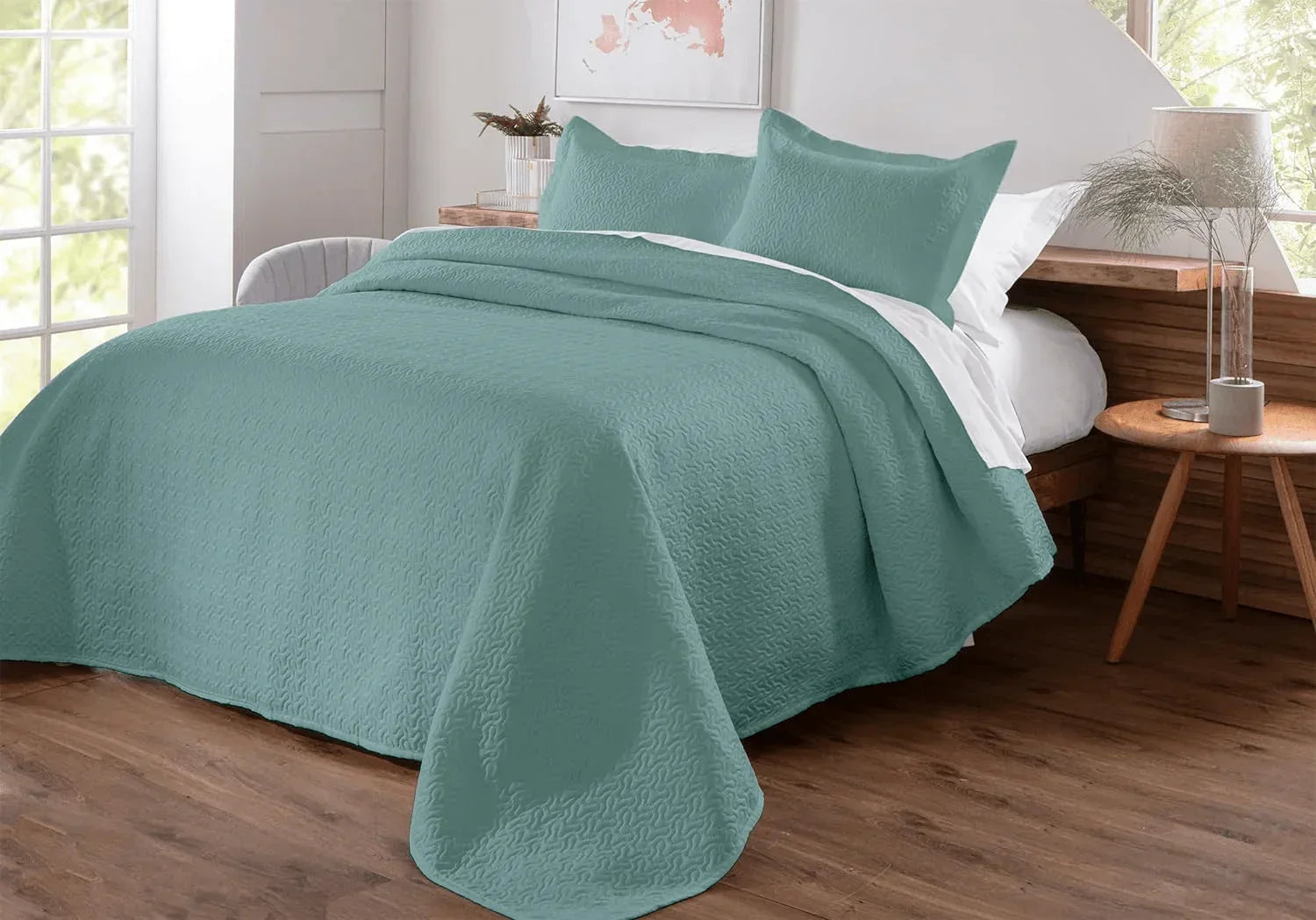 Kit Colcha de Cama Verde