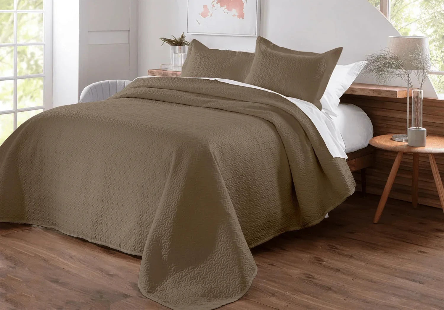 Kit Colcha de Cama Caqui